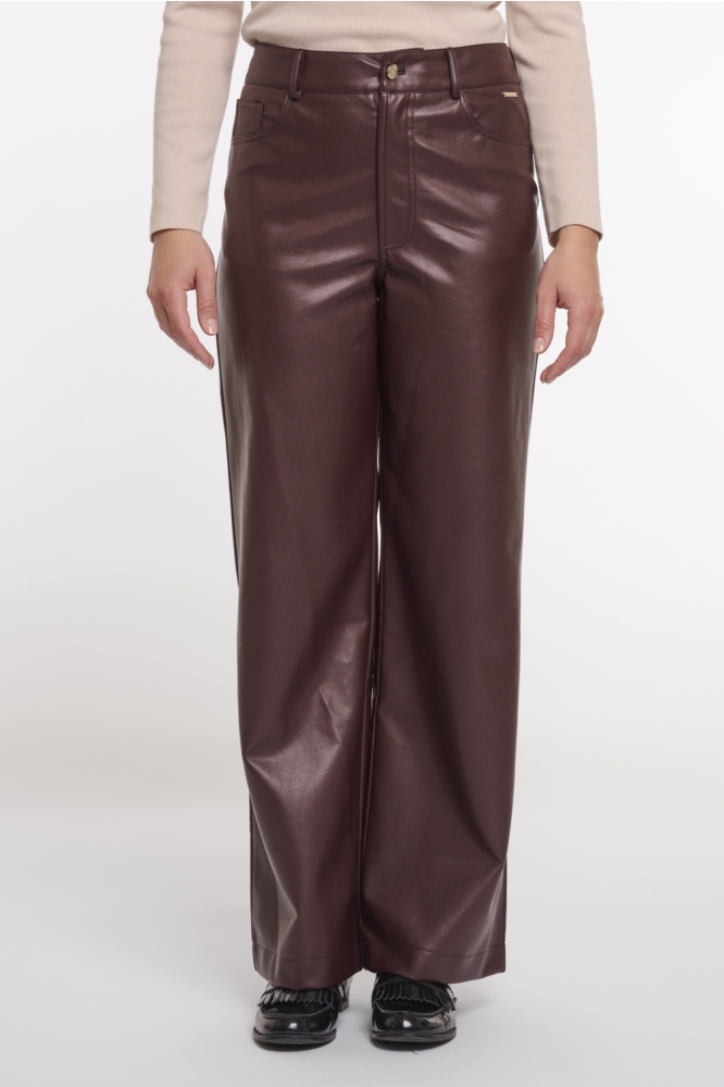 Rino & Pelle bordeaux dames broek | Model vooraanzicht