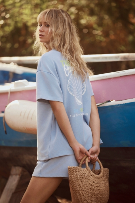 Lofty Manner blauwe dames korte broek | Sfeerbeeld, In situatie