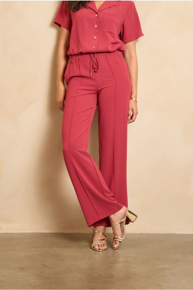 Lofty Manner roze dames broek | Model vooraanzicht