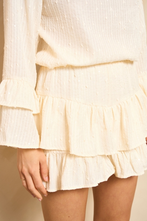 Lofty Manner beige dames rok | Model vooraanzicht