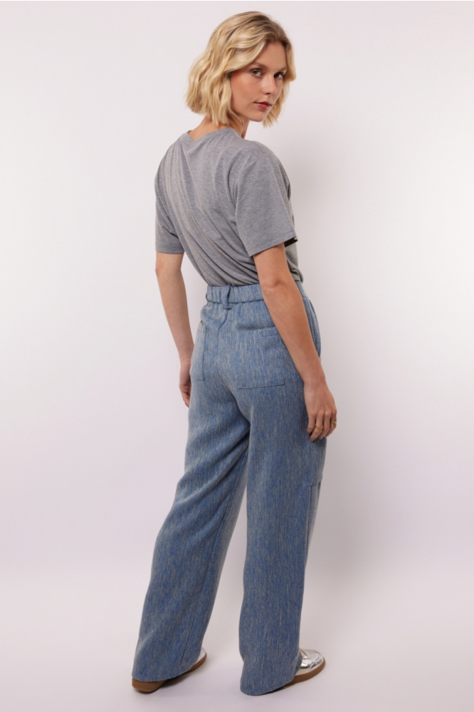 Fluresk blauwe dames broek | Model