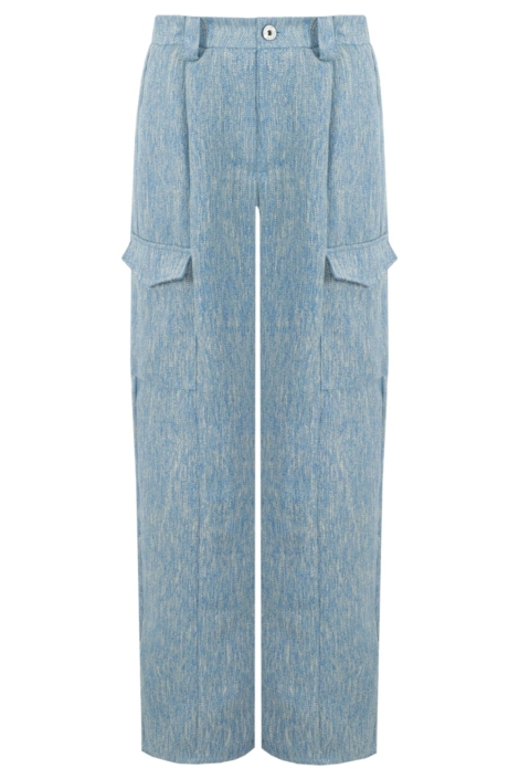 Fluresk blauwe dames broek | Vooraanzicht