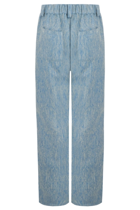 Fluresk blauwe dames broek | Achteraanzicht