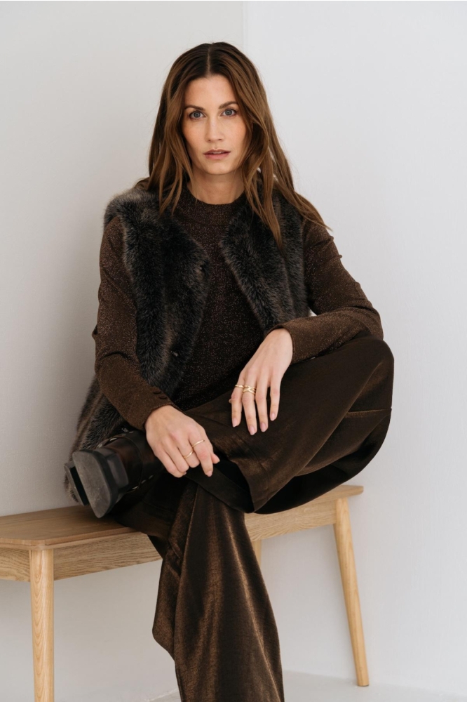 Maicazz bruine dames broek | Model