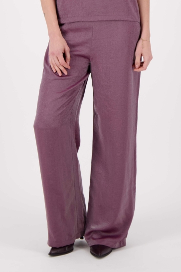 Zusss Broek WIJDE SATIJNEN BROEK 0303 0000 6001 AUBERGINE