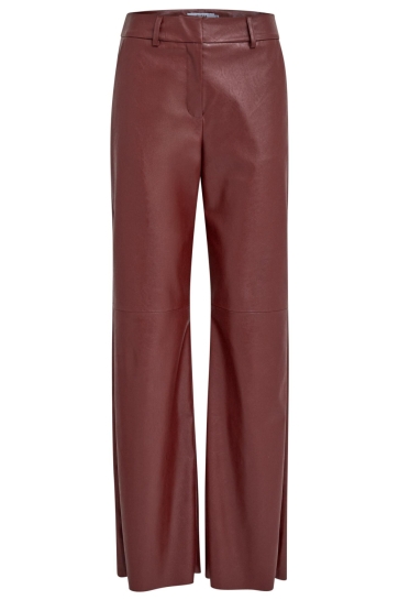 Minus Broek TASJA MID WAIST PU PANT MI6393 4072 CORDOVAN