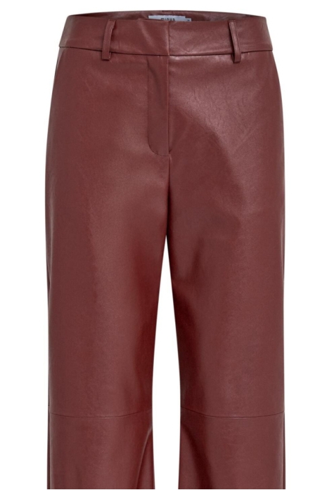 Minus bordeaux dames broek | Close up