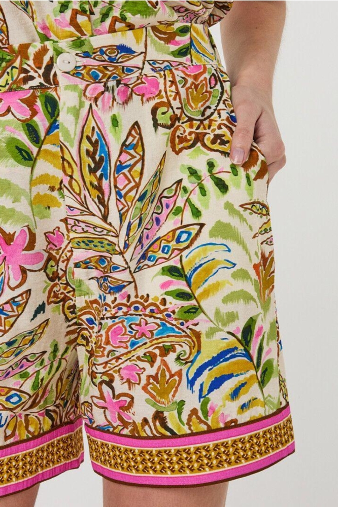 EsQualo multi color dames korte broek | Close up