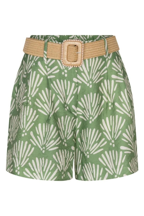 EsQualo groene dames korte broek | Vooraanzicht