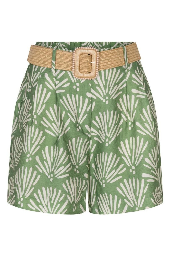 EsQualo groene dames korte broek | Vooraanzicht