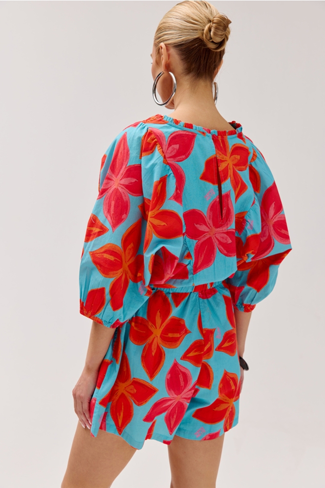 Harper & Yve blauwe dames jumpsuit | Model vooraanzicht