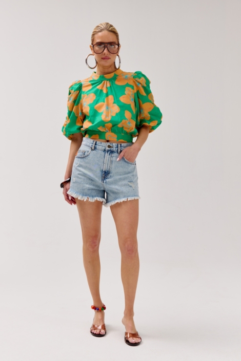 Harper & Yve blauwe dames korte broek | Model