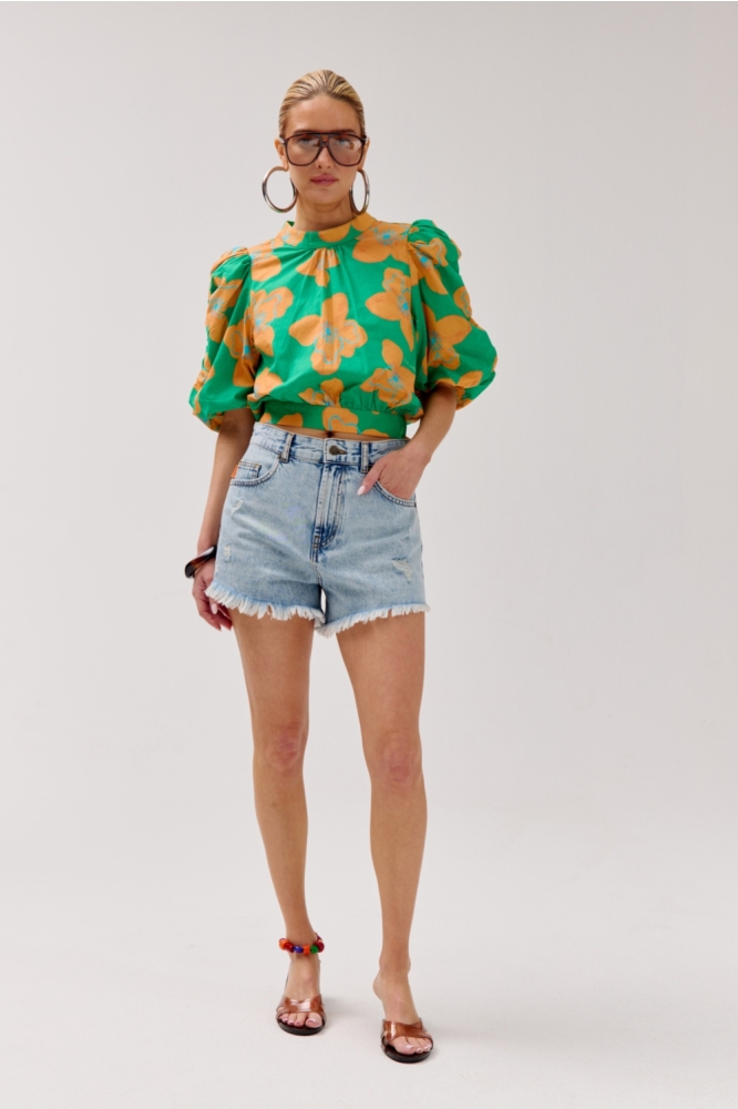Harper & Yve blauwe dames korte broek | Model
