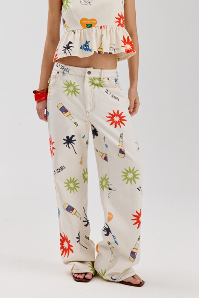 Harper & Yve beige dames jeans | Model vooraanzicht