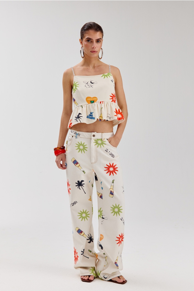 Harper & Yve beige dames jeans | Model