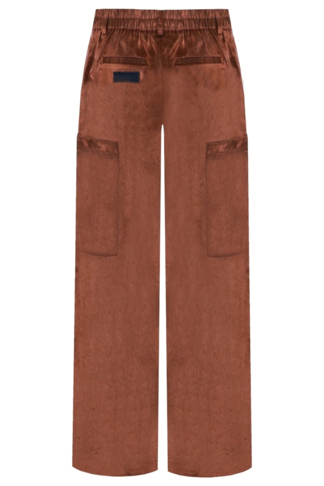 Fluresk koperen dames broek | Achteraanzicht