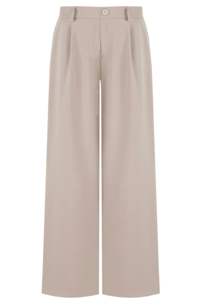 Fluresk taupe dames broek | Vooraanzicht
