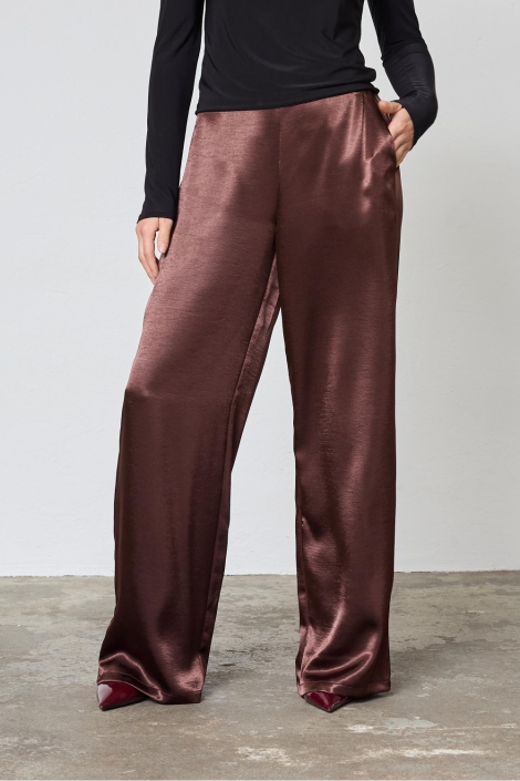 SisterS point bruine dames broek | Model vooraanzicht