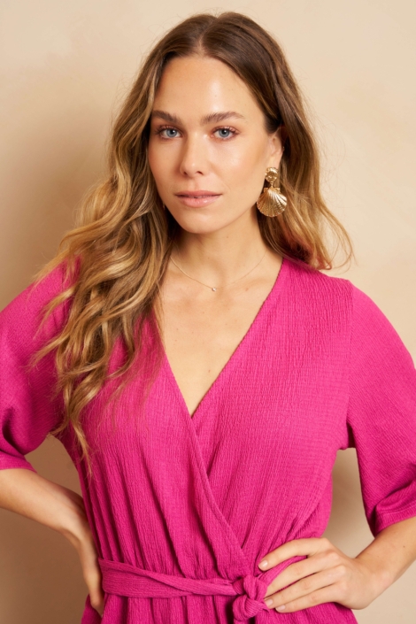 Lofty Manner paarse dames jumpsuit | Close up