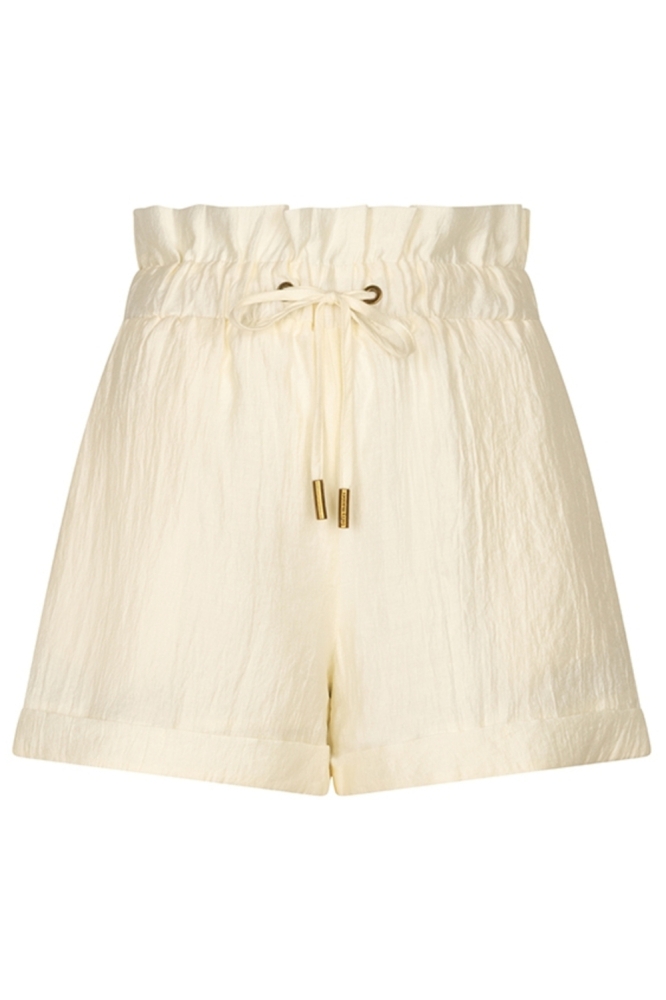 Lofty Manner beige dames korte broek | Vooraanzicht