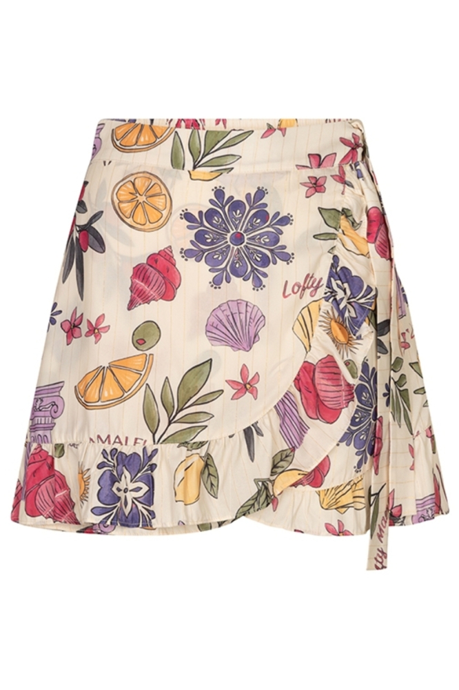 Lofty Manner beige dames korte broek | Vooraanzicht