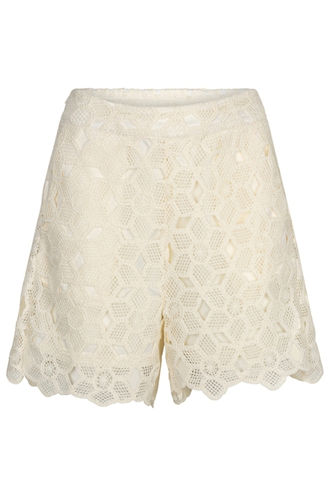 Lofty Manner beige dames korte broek | Vooraanzicht