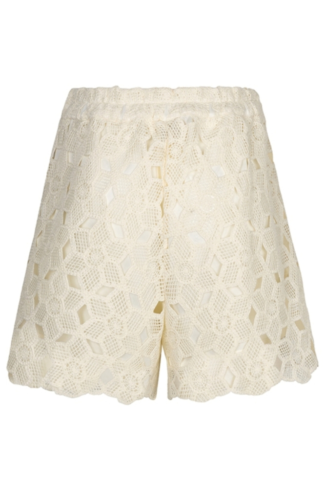 Lofty Manner beige dames korte broek | Achteraanzicht