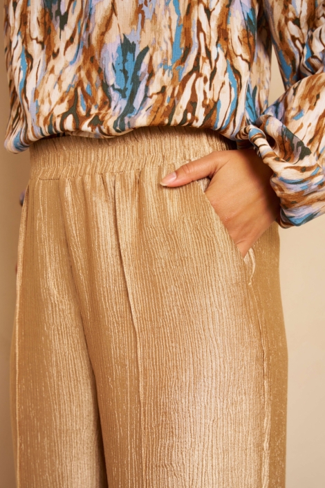 Lofty Manner camel dames broek | Close up