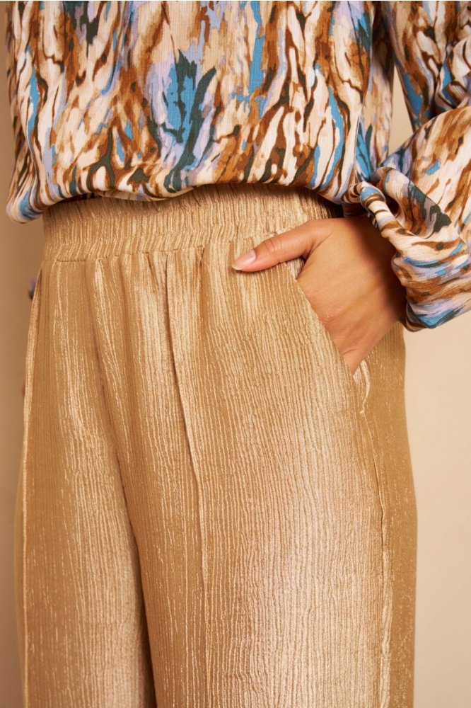 Lofty Manner camel dames broek | Close up