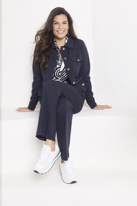 Zoso blauwe dames broek | Model vooraanzicht