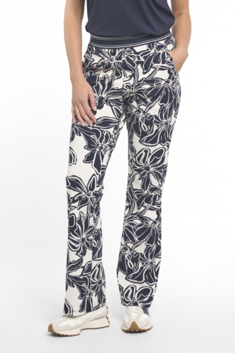 Zoso blauwe dames broek | Model vooraanzicht