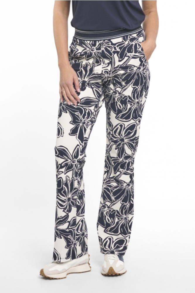 Zoso blauwe dames broek | Model vooraanzicht