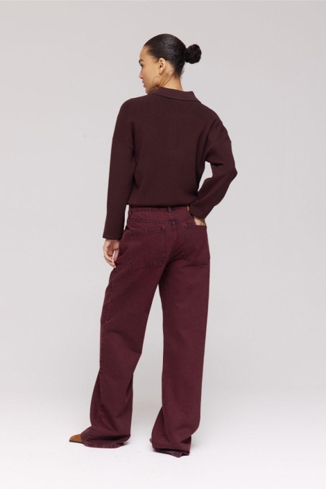 Harper & Yve bordeaux dames jeans | Model