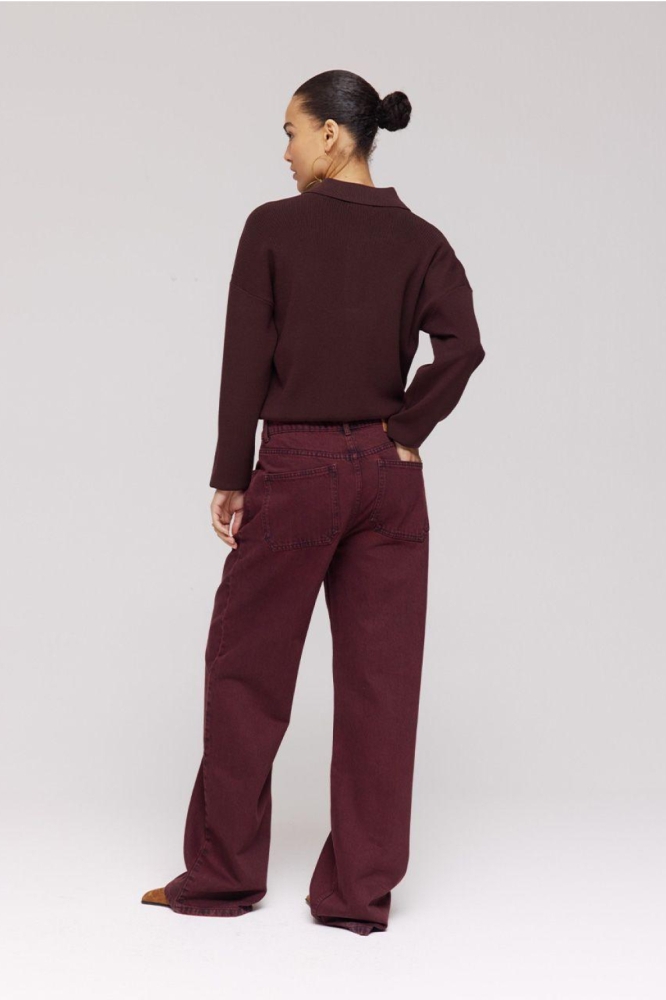 Harper & Yve bordeaux dames jeans | Model