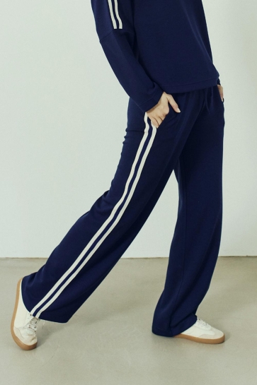 Freequent Broek FQLUCINDA PANTS 207444 NAVY BLAZER W STAR OFF WHITE