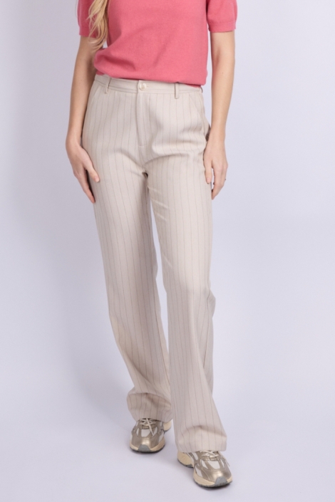 C&S The Label zand dames broek | Model vooraanzicht