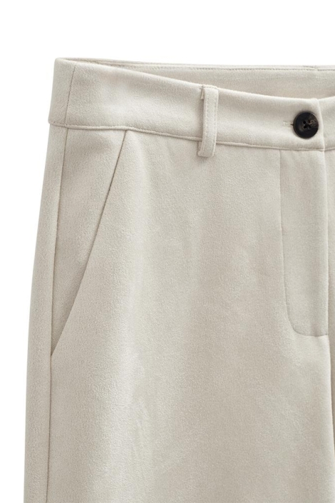 Freequent beige dames broek | Close up