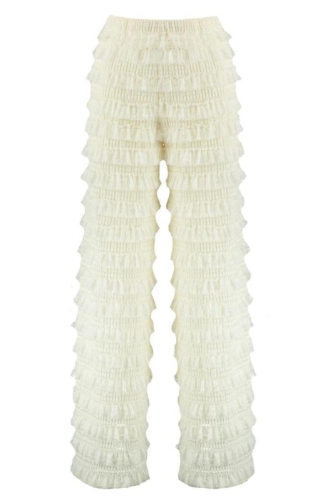 Harper & Yve ecru dames broek | Vooraanzicht