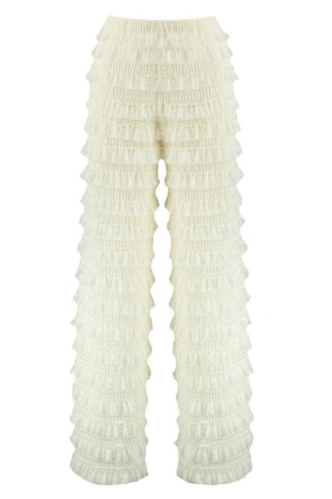 Harper & Yve ecru dames broek | Vooraanzicht