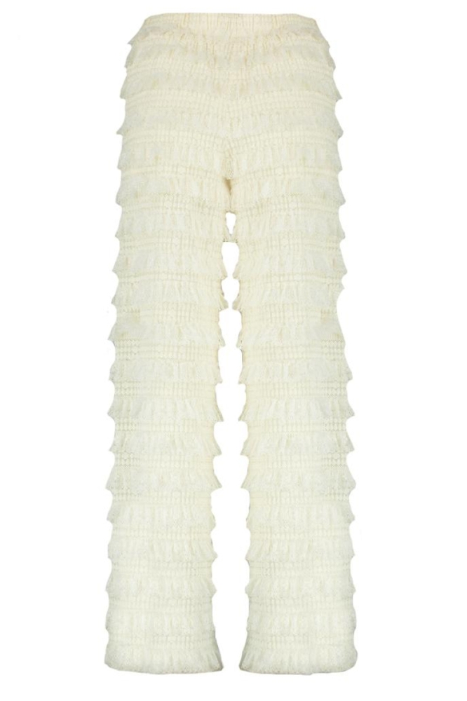 Harper & Yve ecru dames broek | Achteraanzicht