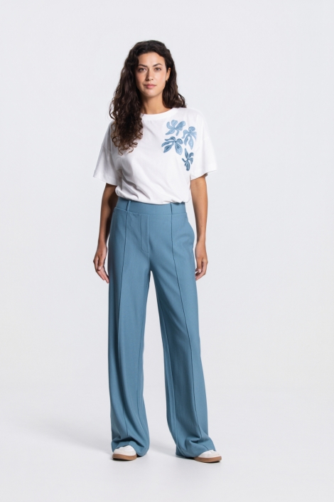 Juffrouw Jansen blauwe dames broek | Model