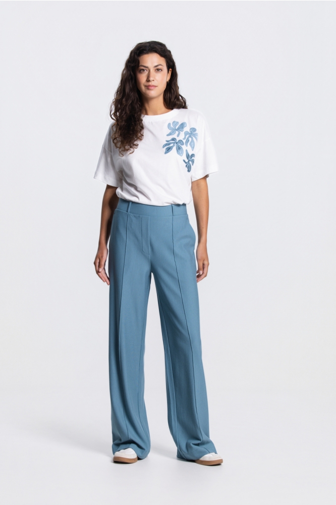 Juffrouw Jansen blauwe dames broek | Model
