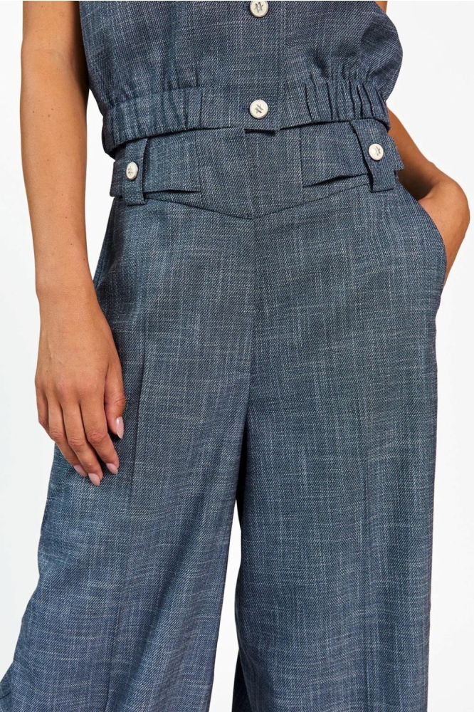 Aaiko blauwe dames broek | Close up