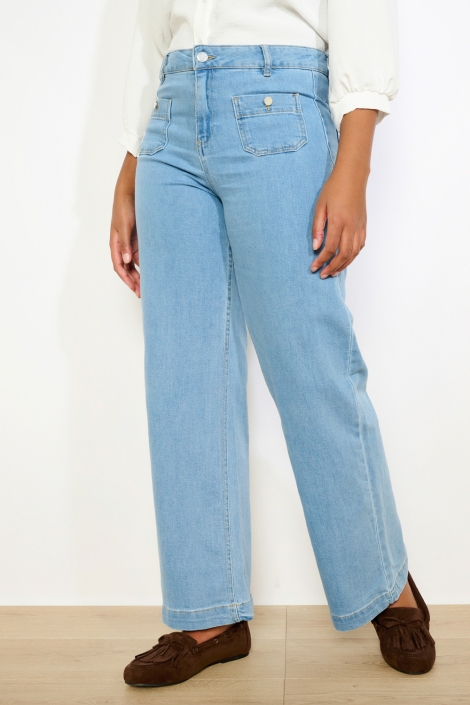 LolaLiza blauwe dames jeans | Model vooraanzicht