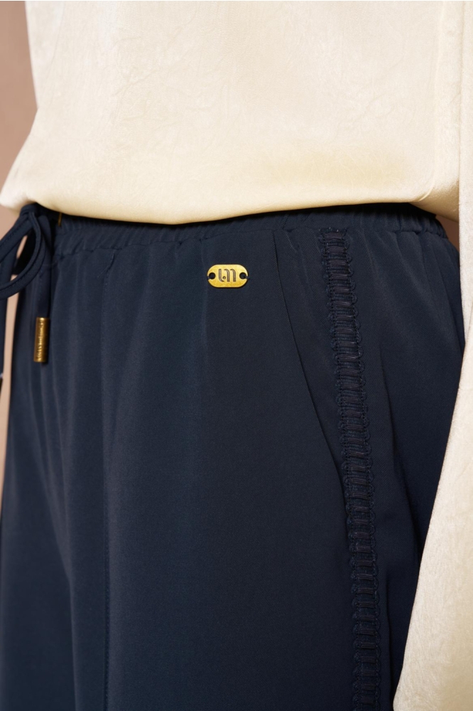 Lofty Manner blauwe dames broek | Close up