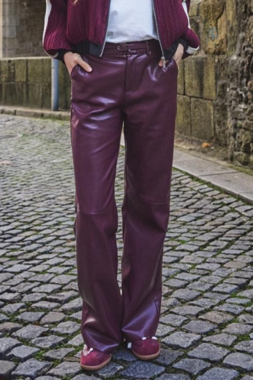 EsQualo Broek TROUSERS WIDE PU F26 11504 488 Merlot