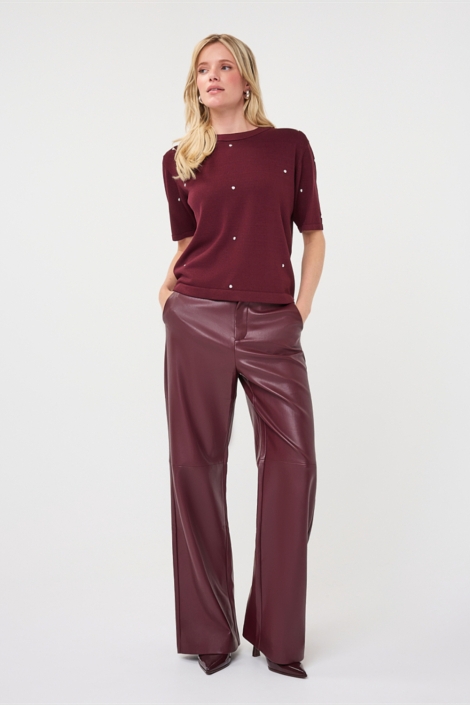 EsQualo bordeaux dames broek | Model
