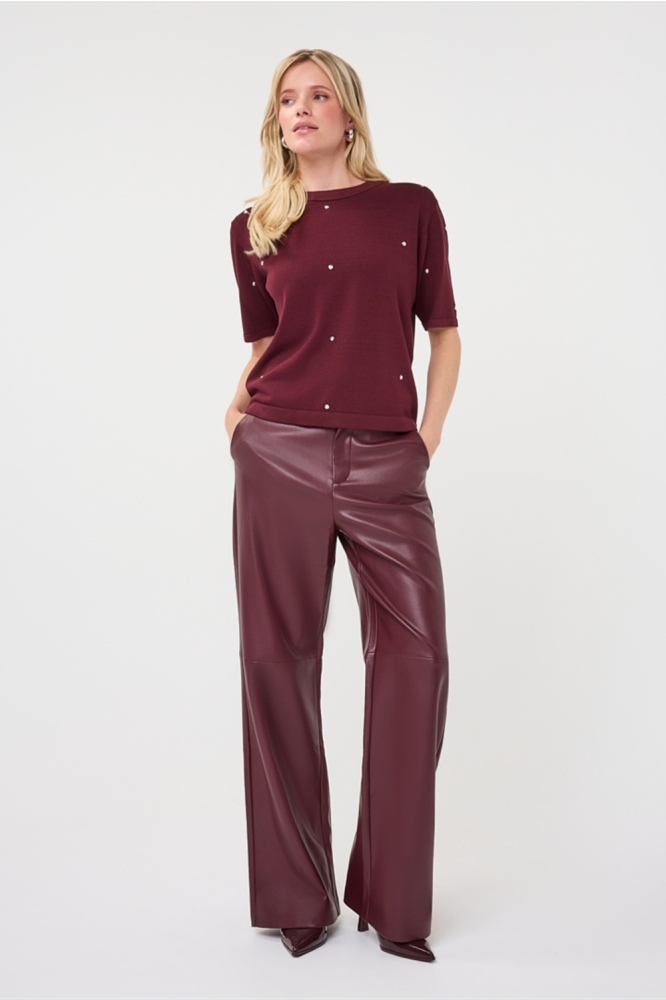 EsQualo bordeaux dames broek | Model