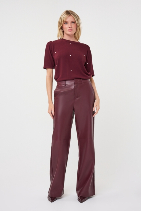 EsQualo bordeaux dames broek | Model