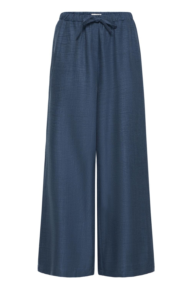 Ichi blauwe dames broek | Vooraanzicht